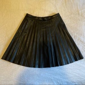 J Crew faux leather pleated skirt